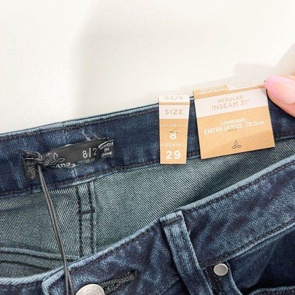 Prana Sienna Skinny Jeans Women Dark Wash Mid Rise Classic Denim Blue Size 8 NWT - Picture 9 of 12